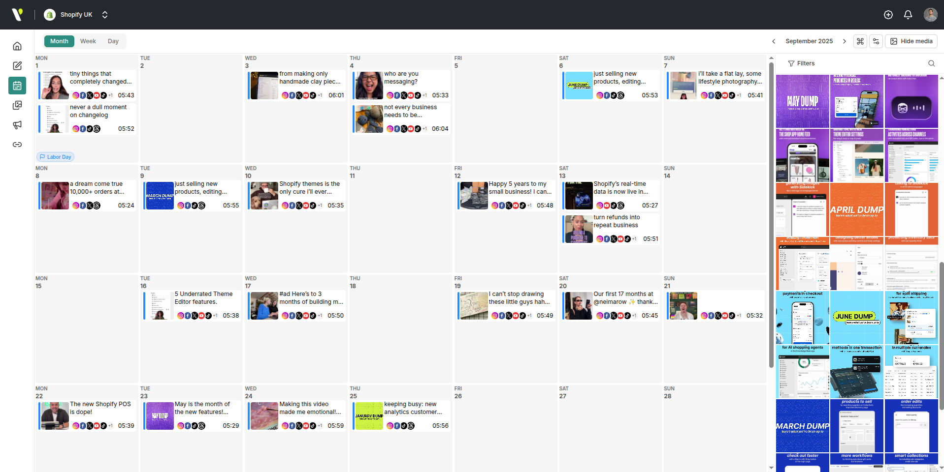 Scheduler screenshot from Yozzly dashboard